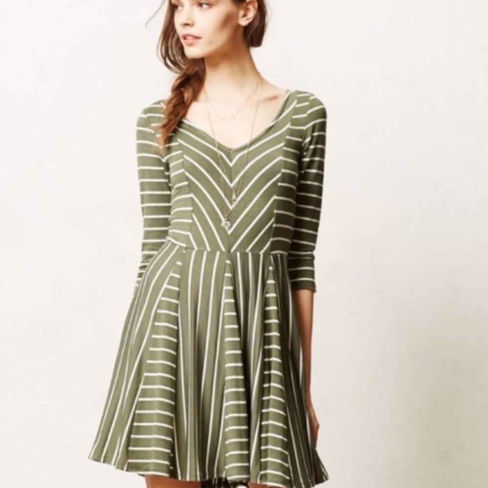 Anthropologie Puella Knit Dress - Olive Green
